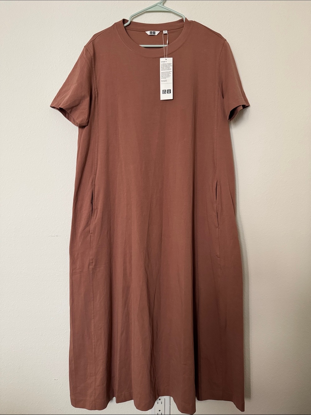 Uniqlo pink Crewneck T-Shirt Dress